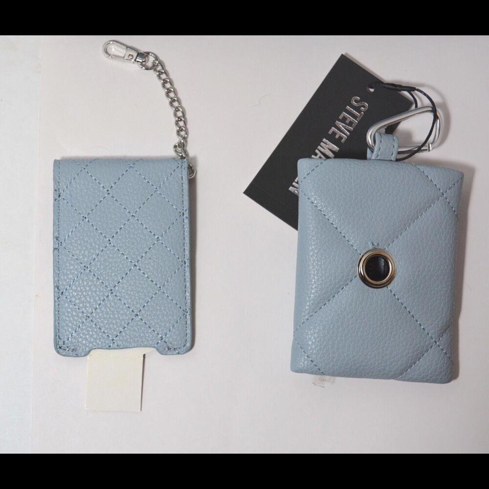 Steve Madden 3PC Matching Pet Set Blue Wristlet Wallet Dog Bag Case - Picture 3 of 5